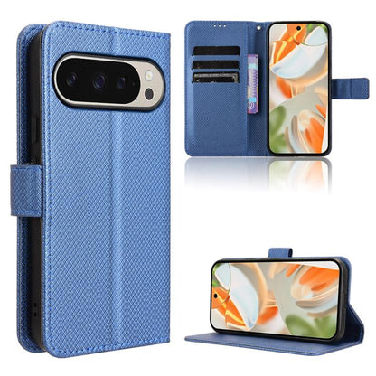 For Google Pixel 10 Pro / 10 Diamond Texture Leather Phone Case(Blue) - Google Cases by buy2fix | Online Shopping UK | buy2fix