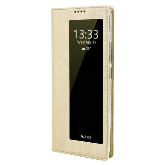For Huawei P40 ViLi DMX-54 Shockproof TPU + PU Leather View Window Magnetic Attraction Horizontal Flip Protective Case with Card Slots & Holder & Sleep / Wake-up(Champagne Gold) - Huawei Cases by ViLi | Online Shopping UK | buy2fix