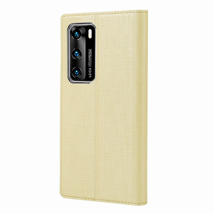 For Huawei P40 ViLi DMX-54 Shockproof TPU + PU Leather View Window Magnetic Attraction Horizontal Flip Protective Case with Card Slots & Holder & Sleep / Wake-up(Champagne Gold) - Huawei Cases by ViLi | Online Shopping UK | buy2fix