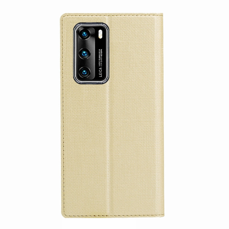 For Huawei P40 ViLi DMX-54 Shockproof TPU + PU Leather View Window Magnetic Attraction Horizontal Flip Protective Case with Card Slots & Holder & Sleep / Wake-up(Champagne Gold) - Huawei Cases by ViLi | Online Shopping UK | buy2fix