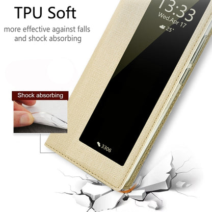 For Huawei P40 ViLi DMX-54 Shockproof TPU + PU Leather View Window Magnetic Attraction Horizontal Flip Protective Case with Card Slots & Holder & Sleep / Wake-up(Champagne Gold) - Huawei Cases by ViLi | Online Shopping UK | buy2fix