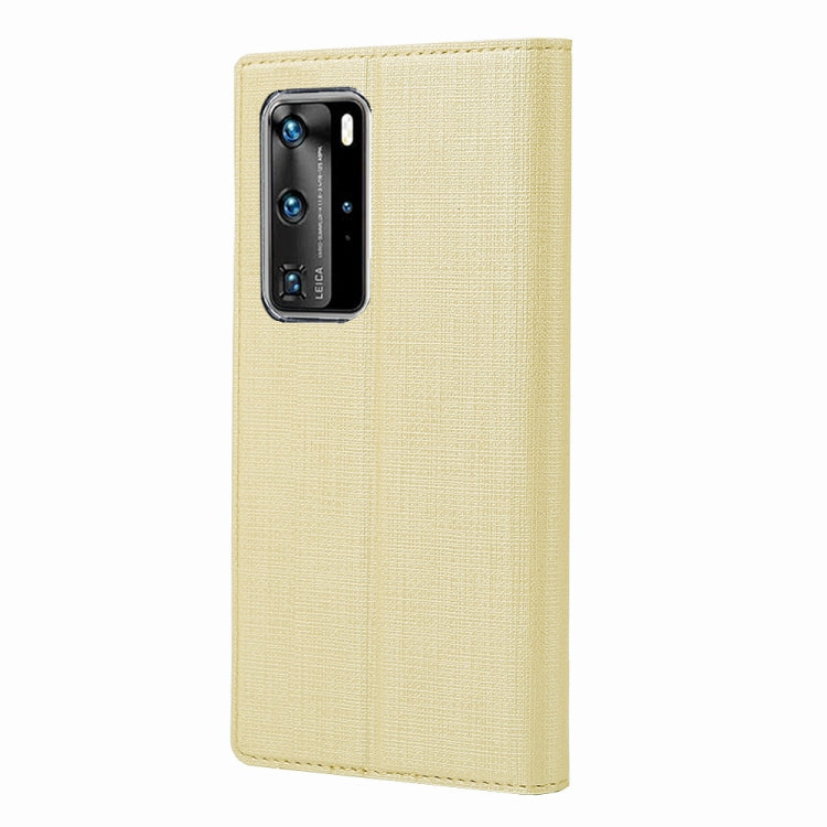 For Huawei P40 Pro ViLi DMX-54 Shockproof TPU + PU Leather View Window Magnetic Attraction Horizontal Flip Protective Case with Card Slots & Holder & Sleep / Wake-up(Champagne Gold) - Huawei Cases by ViLi | Online Shopping UK | buy2fix