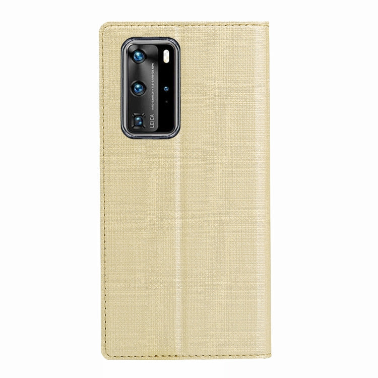 For Huawei P40 Pro ViLi DMX-54 Shockproof TPU + PU Leather View Window Magnetic Attraction Horizontal Flip Protective Case with Card Slots & Holder & Sleep / Wake-up(Champagne Gold) - Huawei Cases by ViLi | Online Shopping UK | buy2fix