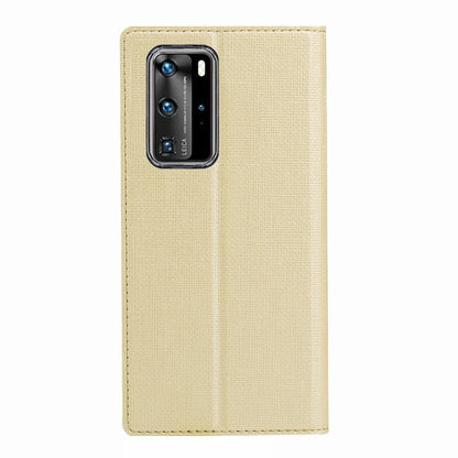 For Huawei P40 Pro ViLi DMX-54 Shockproof TPU + PU Leather View Window Magnetic Attraction Horizontal Flip Protective Case with Card Slots & Holder & Sleep / Wake-up(Champagne Gold) - Huawei Cases by ViLi | Online Shopping UK | buy2fix
