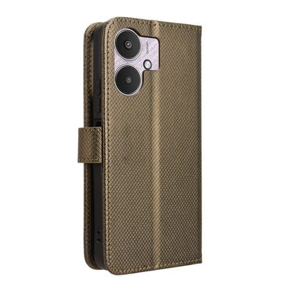 For Xiaomi Redmi 13C 5G / 13R 5G Diamond Texture Leather Phone Case(Brown) by buy2fix