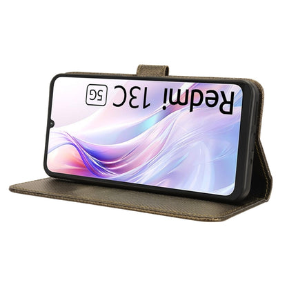 For Xiaomi Redmi 13C 5G / 13R 5G Diamond Texture Leather Phone Case(Brown) by buy2fix