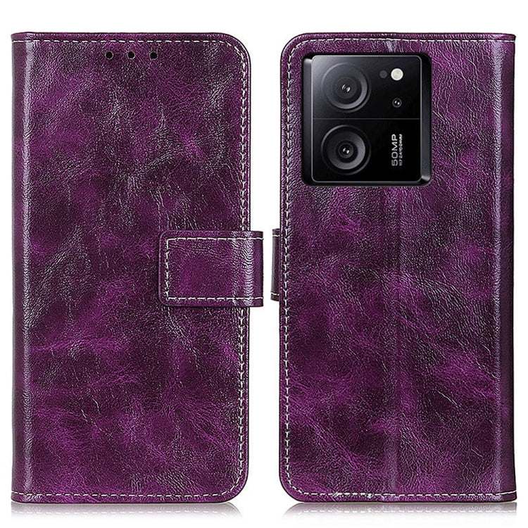 For Xiaomi 13T 5G / Redmi K60 Ultra 5G Retro Crazy Horse Texture Leather Phone Case(Purple) - Redmi K60 Ultra Cases by buy2fix | Online Shopping UK | buy2fix