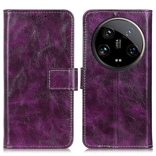 For Xiaomi 14 Ultra Retro Crazy Horse Texture Leather Phone Case(Purple)