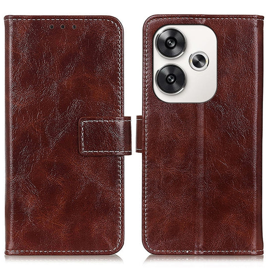 For Xiaomi Poco F6 / Redmi Turbo 3 Retro Crazy Horse Texture Leather Phone Case(Brown)