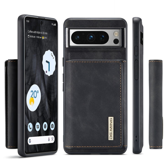 For Google Pixel 8 Pro DG.MING M1 Series 3-Fold Multi Card Wallet + Magnetic Phone Case(Black) by DG.MING