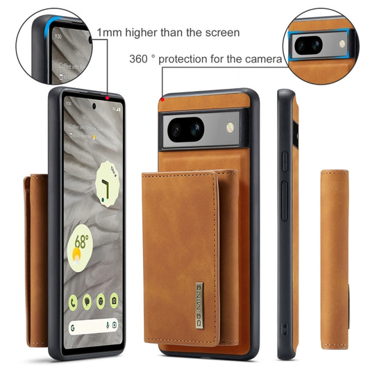 For Google Pixel 8A DG.MING M1 Series 3-Fold Multi Card Wallet + Magnetic Phone Case(Brown) by DG.MING
