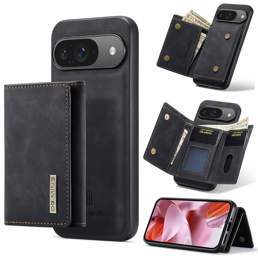For Google Pixel 9 / 9 Pro DG.MING M1 Series 3-Fold Multi Card Wallet + Magnetic Phone Case(Black) by DG.MING
