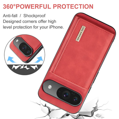 For Google Pixel 9 / 9 Pro DG.MING M1 Series 3-Fold Multi Card Wallet + Magnetic Phone Case(Red) by DG.MING