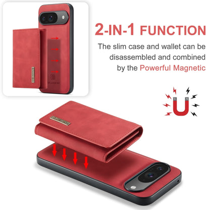For Google Pixel 9 / 9 Pro DG.MING M1 Series 3-Fold Multi Card Wallet + Magnetic Phone Case(Red) by DG.MING