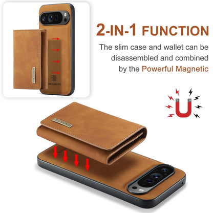 For Google Pixel 9 Pro XL DG.MING M1 Series 3-Fold Multi Card Wallet + Magnetic Phone Case(Brown) by DG.MING