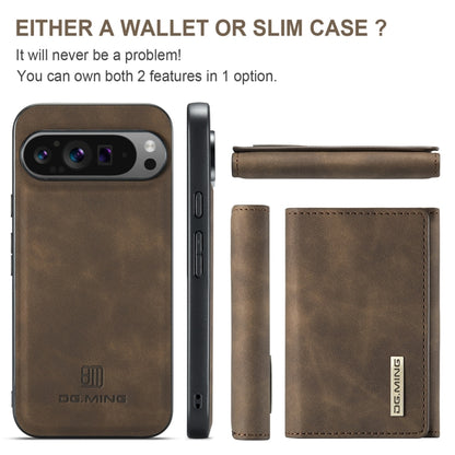 For Google Pixel 9 Pro XL DG.MING M1 Series 3-Fold Multi Card Wallet + Magnetic Phone Case(Coffee) by DG.MING