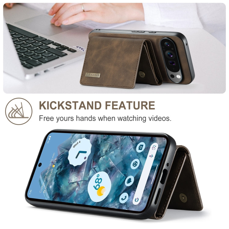 For Google Pixel 9 Pro XL DG.MING M1 Series 3-Fold Multi Card Wallet + Magnetic Phone Case(Coffee) by DG.MING