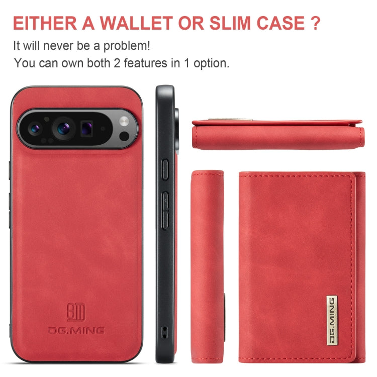 For Google Pixel 9 Pro XL DG.MING M1 Series 3-Fold Multi Card Wallet + Magnetic Phone Case(Red) by DG.MING