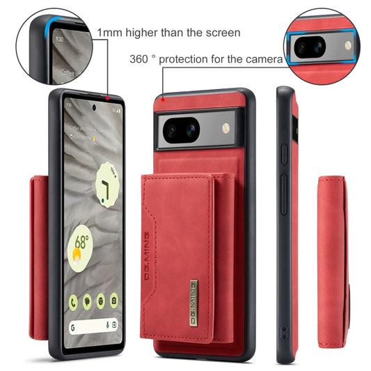 For Google Pixel 7A DG.MING M2 Series 3-Fold Multi Card Bag + Magnetic Phone Case(Red) by DG.MING