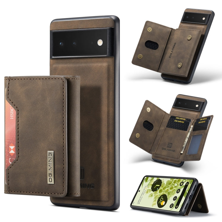 For Google Pixel 6 DG.MING M2 Series 3-Fold Multi Card Bag + Magnetic Phone Case(Coffee) by DG.MING