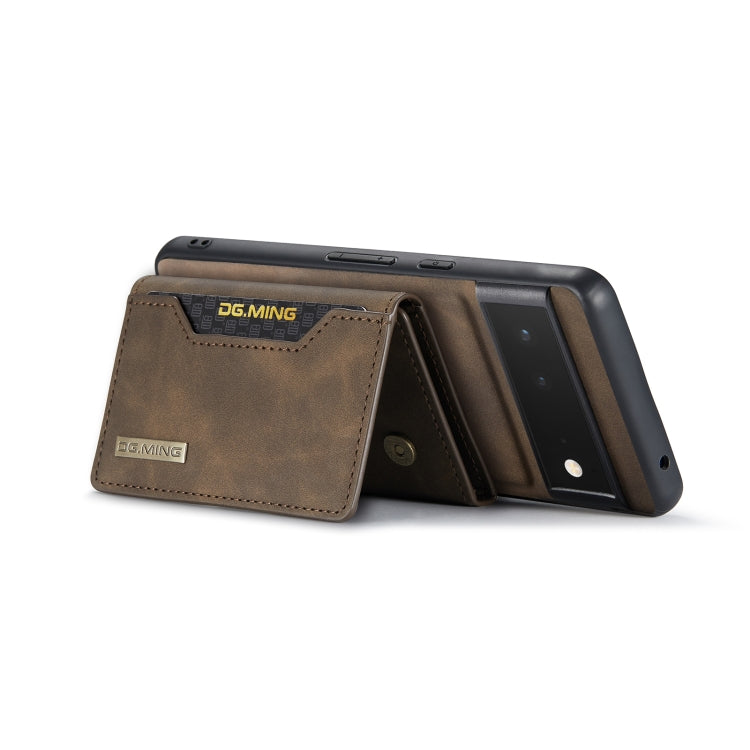 For Google Pixel 6 DG.MING M2 Series 3-Fold Multi Card Bag + Magnetic Phone Case(Coffee) by DG.MING