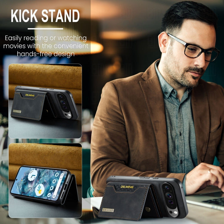 For Google Pixel 9 Pro XL DG.MING M2 Series 3-Fold Multi Card Bag + Magnetic Phone Case(Black) by DG.MING