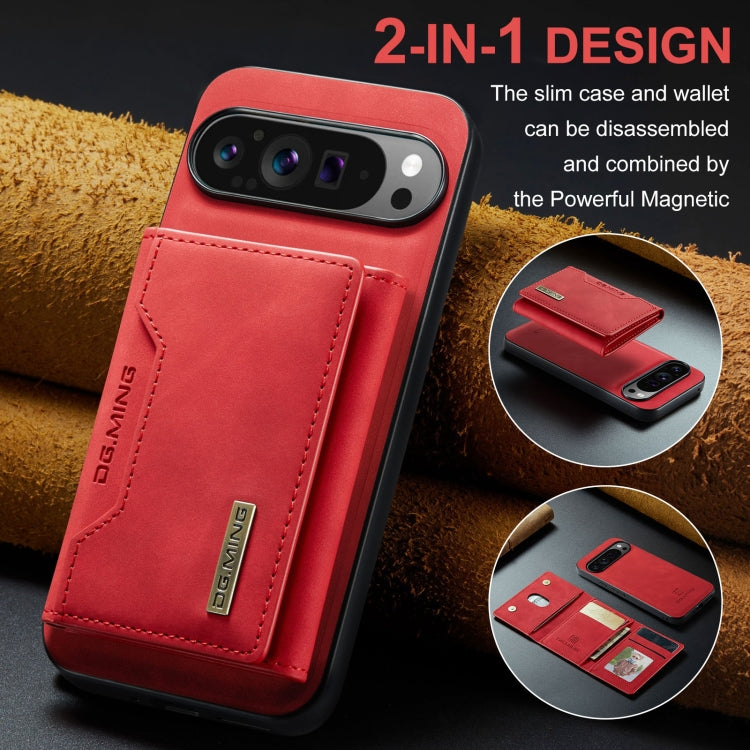 For Google Pixel 9 Pro XL DG.MING M2 Series 3-Fold Multi Card Bag + Magnetic Phone Case(Red) by DG.MING