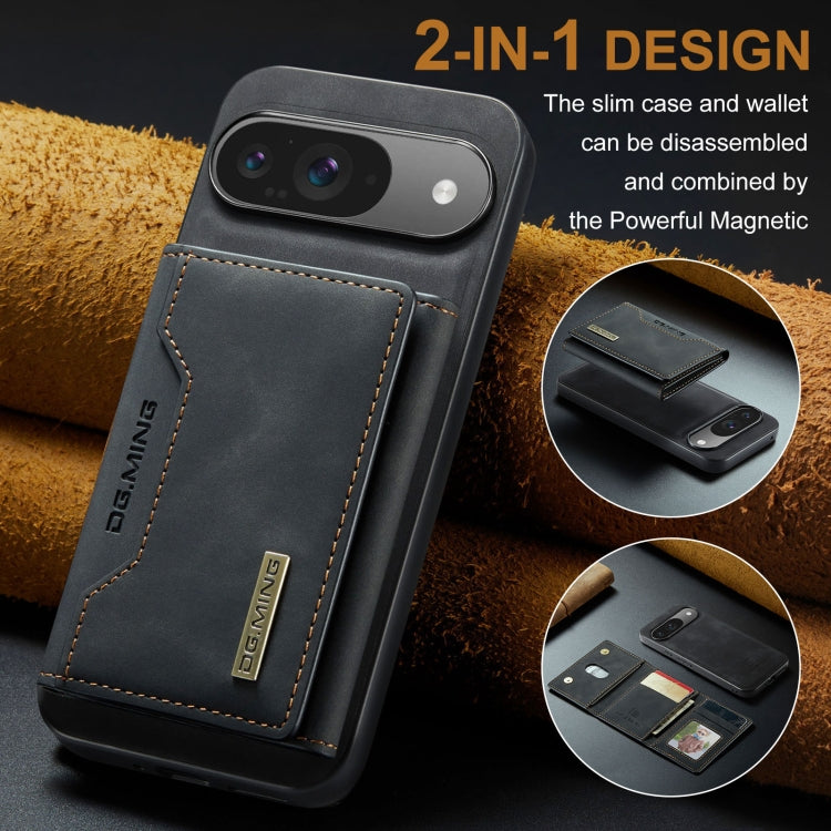 For Google Pixel 9 / 9 Pro DG.MING M2 Series 3-Fold Multi Card Bag + Magnetic Phone Case(Black) by DG.MING