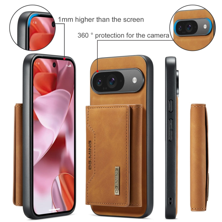 For Google Pixel 9 / 9 Pro DG.MING M2 Series 3-Fold Multi Card Bag + Magnetic Phone Case(Brown) by DG.MING