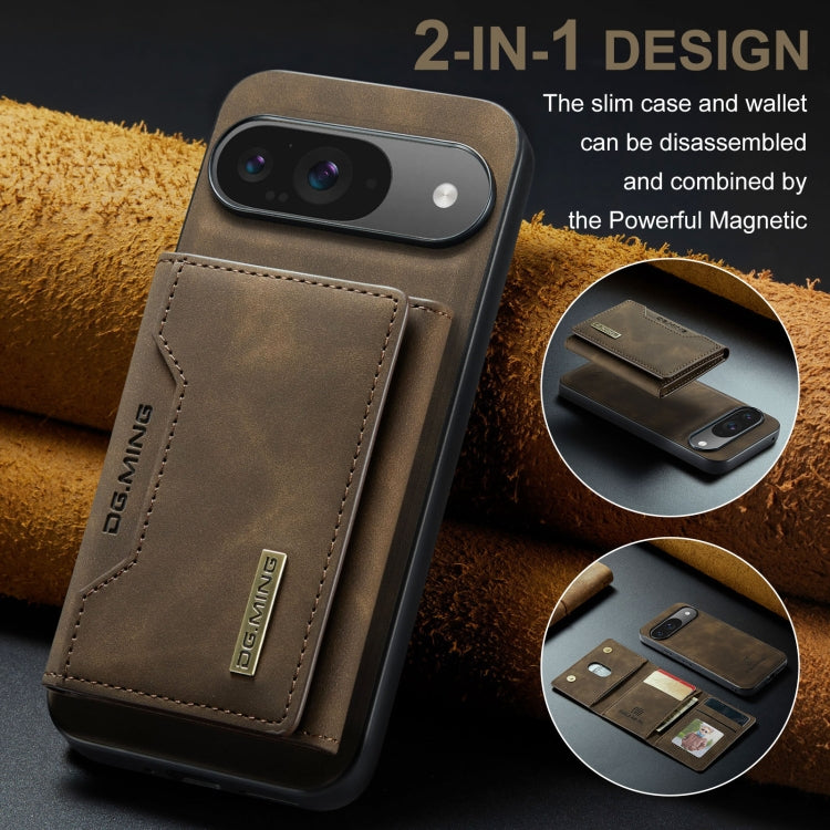 For Google Pixel 9 / 9 Pro DG.MING M2 Series 3-Fold Multi Card Bag + Magnetic Phone Case(Coffee) by DG.MING