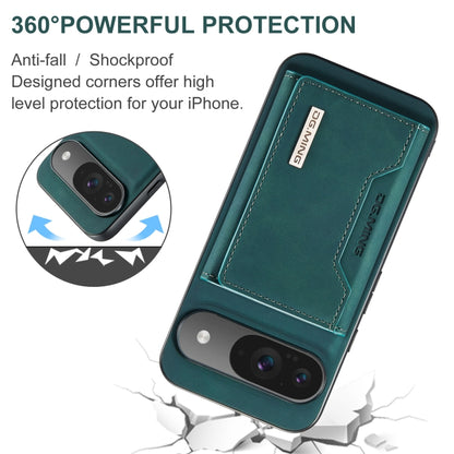 For Google Pixel 9 / 9 Pro DG.MING M2 Series 3-Fold Multi Card Bag + Magnetic Phone Case(Green) by DG.MING