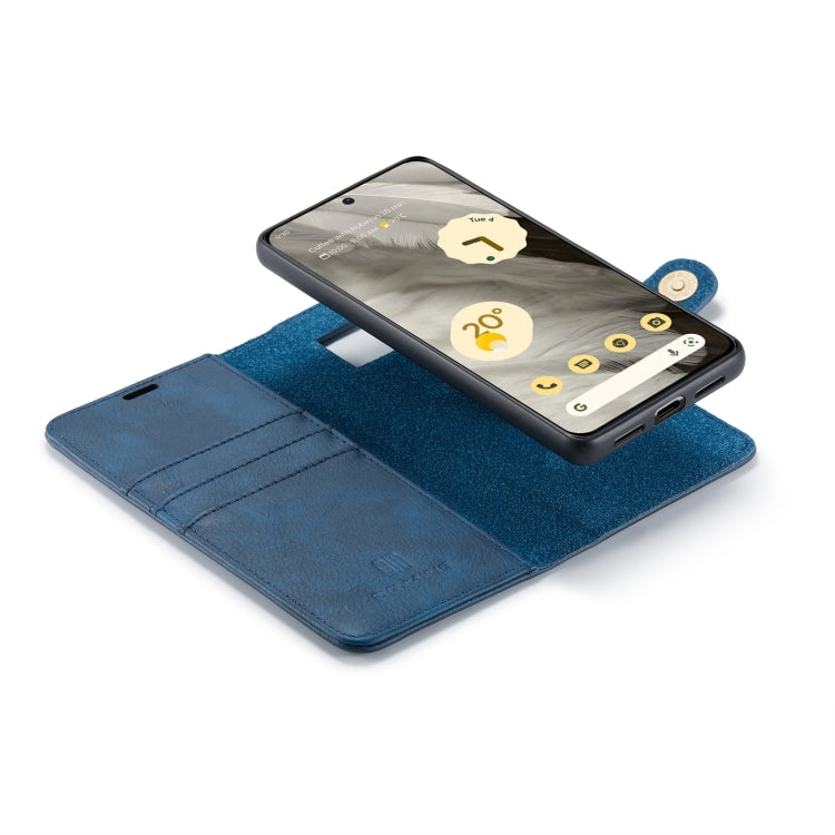 For Google Pixel 8 DG.MING Crazy Horse Texture Detachable Magnetic Leather Phone Case(Blue) by DG.MING