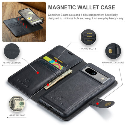 For Google Pixel 8A DG.MING Crazy Horse Texture Detachable Magnetic Leather Phone Case(Black) by DG.MING