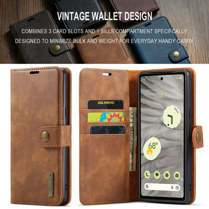 For Google Pixel 8A DG.MING Crazy Horse Texture Detachable Magnetic Leather Phone Case(Brown) by DG.MING