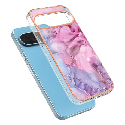 For Google Pixel 9 Pro XL Electroplating Marble Dual-side IMD Phone Case(Pink 013) - Google Cases by buy2fix | Online Shopping UK | buy2fix