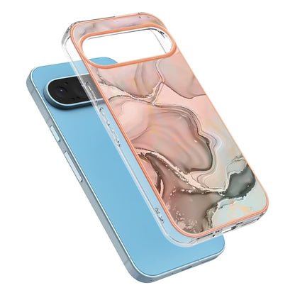 For Google Pixel 9 Pro XL Electroplating Marble Dual-side IMD Phone Case(Rose Gold 015) - Google Cases by buy2fix | Online Shopping UK | buy2fix