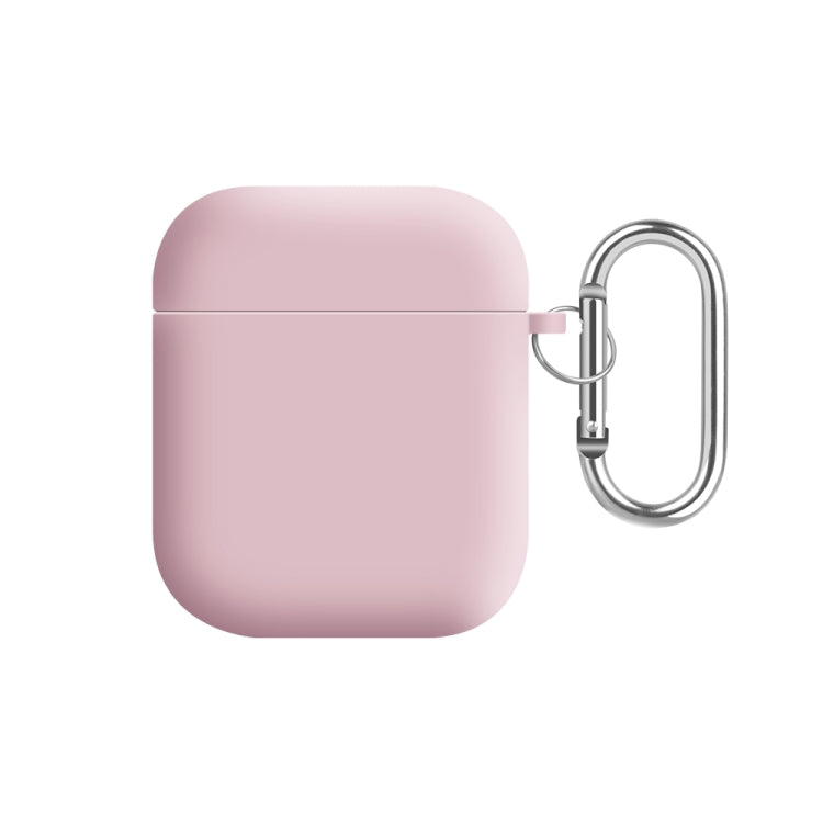 For AirPods 2 / 1 PC Lining Silicone Bluetooth Earphone Protective Case(Sandy Pink) - For AirPods 1/2 by buy2fix | Online Shopping UK | buy2fix