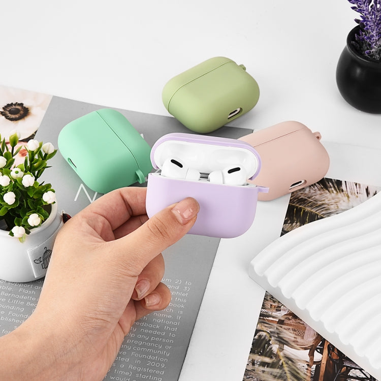 For AirPods 2 / 1 PC Lining Silicone Bluetooth Earphone Protective Case(Lavender Grey) - For AirPods 1/2 by buy2fix | Online Shopping UK | buy2fix