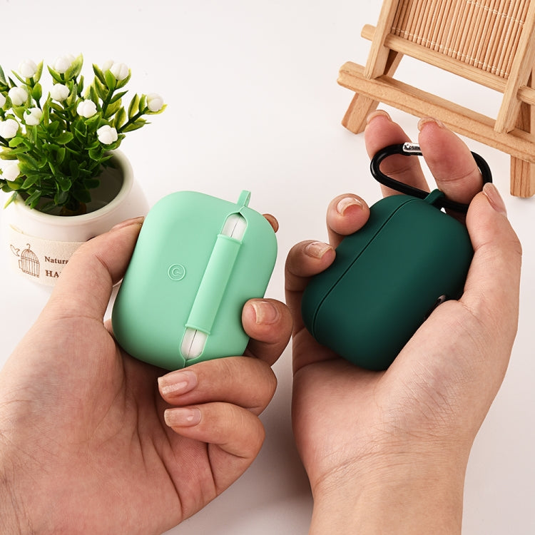 For AirPods Pro 2 PC Lining Silicone Bluetooth Earphone Protective Case(Pine Needle Green) - For AirPods Pro 2 by buy2fix | Online Shopping UK | buy2fix