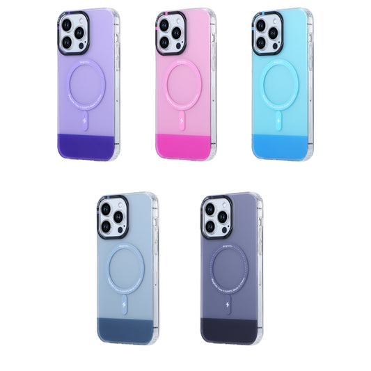 For iPhone 14 Pro PC + TPU IMD MagSafe Magnetic Phone Case(Blue) by buy2fix