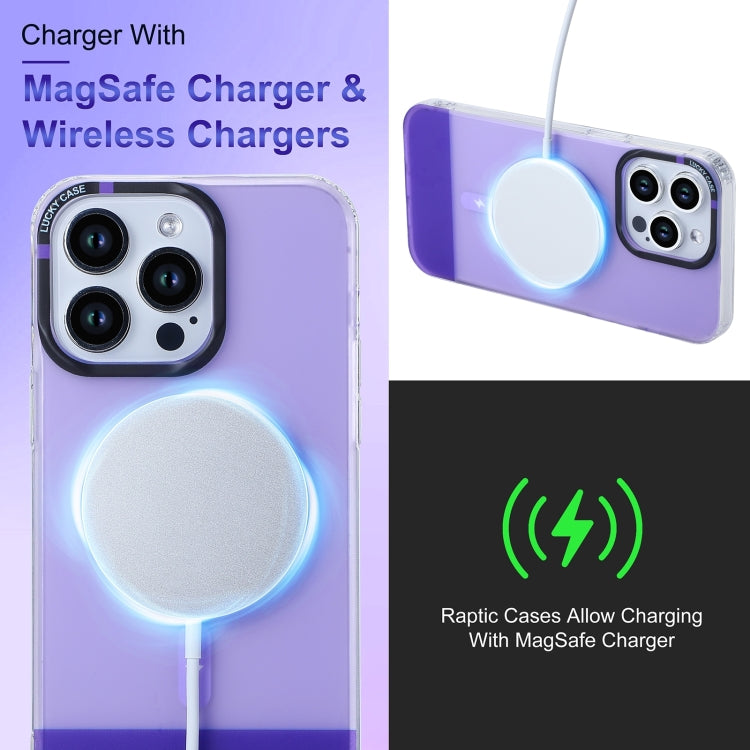 For iPhone 15 PC + TPU IMD MagSafe Magnetic Phone Case(Purple) - iPhone 15 Cases by buy2fix | Online Shopping UK | buy2fix