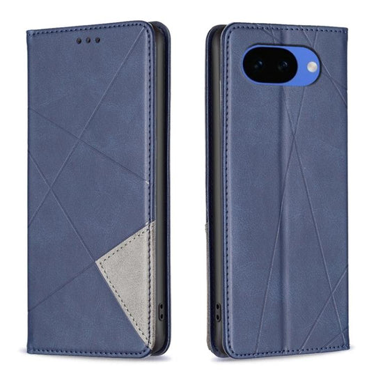 For Google Pixel 10a Rhombus Texture Magnetic Leather Phone Case(Blue)