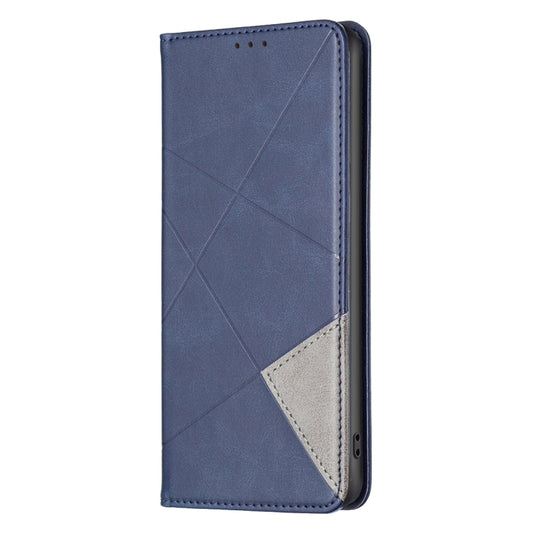 For Xiaomi Redmi 12 4G Rhombus Texture Magnetic Leather Phone Case(Blue) by buy2fix