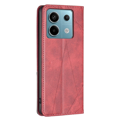 For Xiaomi Redmi Note 13 Pro 5G Rhombus Texture Magnetic Leather Phone Case(Red) - Xiaomi Cases by buy2fix | Online Shopping UK | buy2fix