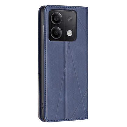 For Xiaomi Redmi Note 13 Rhombus Texture Magnetic Leather Phone Case(Blue) - Xiaomi Cases by buy2fix | Online Shopping UK | buy2fix