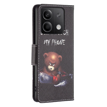 For Xiaomi Redmi Note 13 4G Global Colored Drawing Pattern Leather Phone Case(Bear) - Note 13 Cases by buy2fix | Online Shopping UK | buy2fix