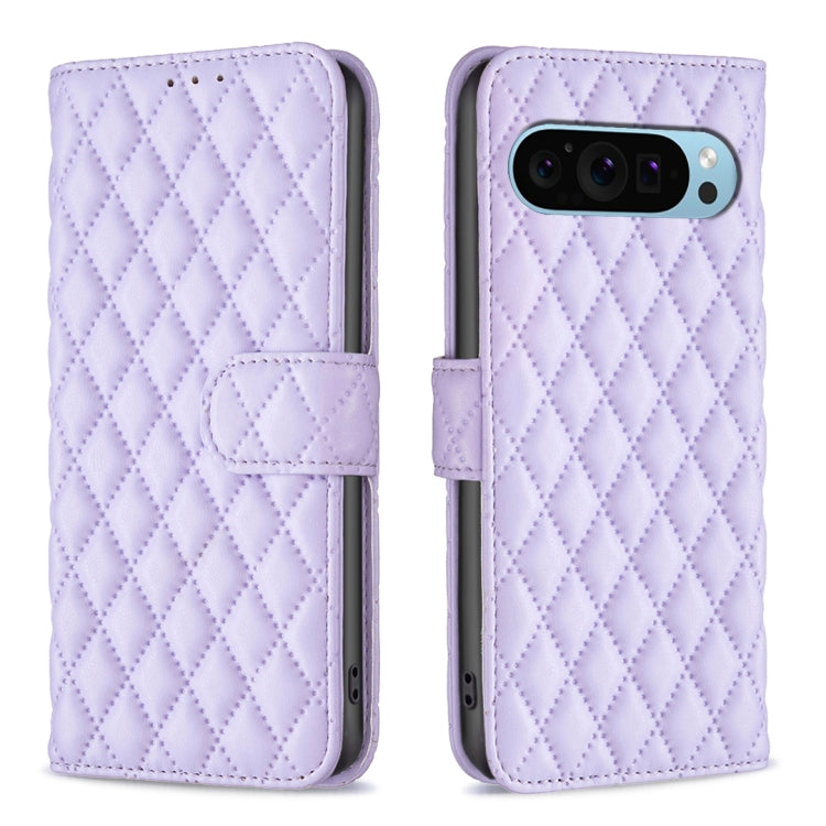 For Google Pixel 9 Diamond Lattice Wallet Leather Flip Phone Case(Purple) - Google Cases by buy2fix | Online Shopping UK | buy2fix