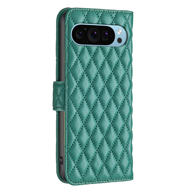 For Google Pixel 9 Diamond Lattice Wallet Leather Flip Phone Case(Green) - Google Cases by buy2fix | Online Shopping UK | buy2fix