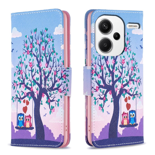 For Xiaomi Redmi Note 13 Pro+ 5G Colored Drawing Pattern Leather Phone Case(Owl) - Xiaomi Cases by buy2fix | Online Shopping UK | buy2fix