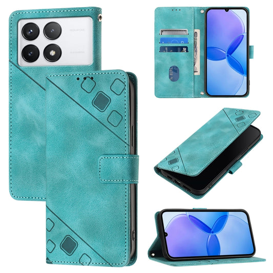 For Xiaomi Redmi K70 / K70 Pro Skin Feel Embossed Leather Phone Case(Green) - K70 Cases by buy2fix | Online Shopping UK | buy2fix